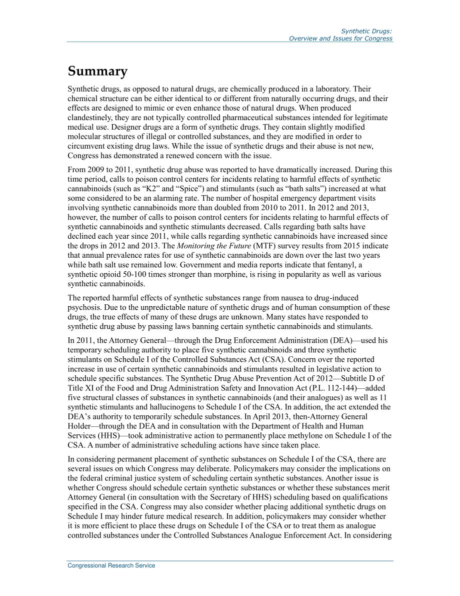 [20160503]R42066_合成药物：国会概况和议题.pdf_第2页