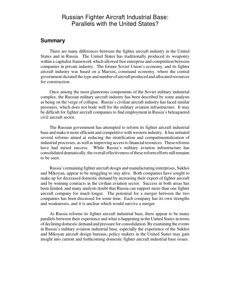 [20020409]RL30730_俄罗斯战斗机工业基地：与美国相似？.pdf_第2页