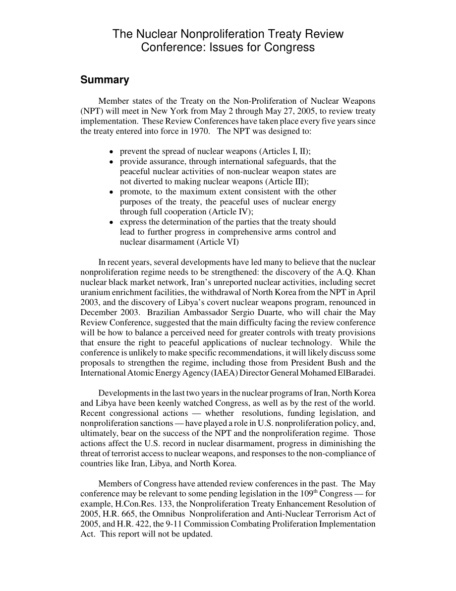 [20050516]RL32857_核不扩散条约审议大会：国会议题.pdf_第2页