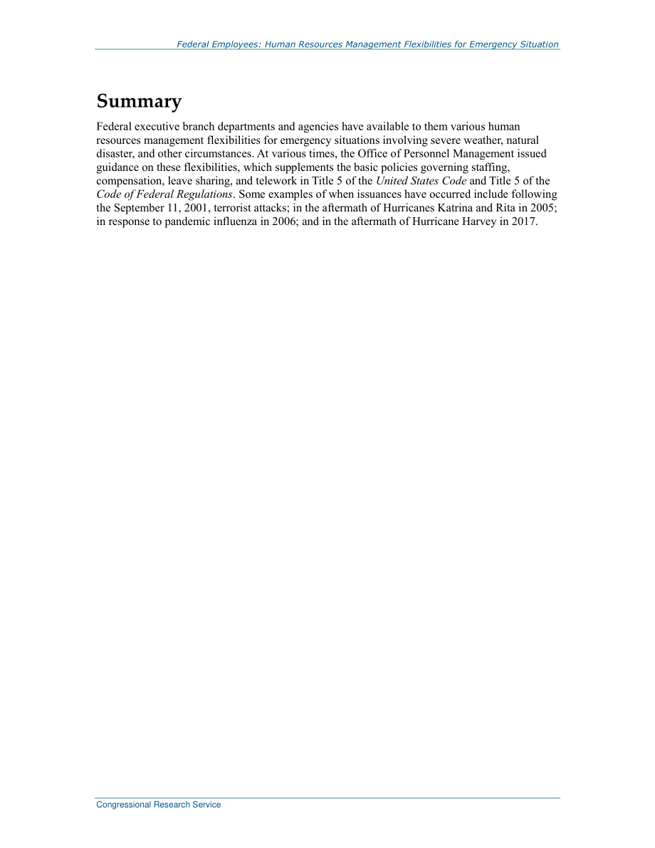 [20170914]R44945_联邦雇员：紧急情况下的人力资源管理灵活性.pdf_第2页