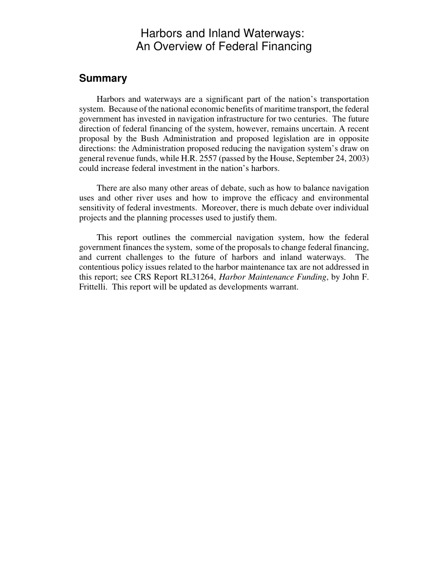 [20040112]RL32192_港口和内陆水道：联邦融资概述.pdf_第2页