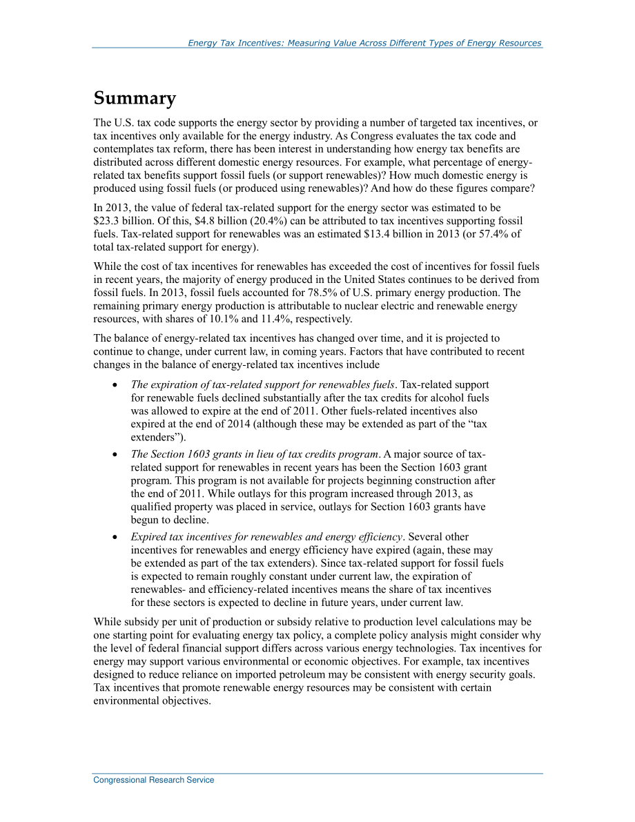 [20150319]R41953_能源税收优惠：衡量不同类型能源的价值.pdf_第2页