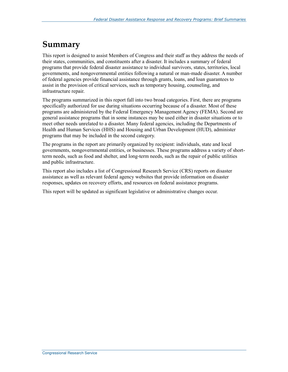 [20190725]RL31734_联邦灾难援助响应和恢复计划：简要总结.pdf_第2页