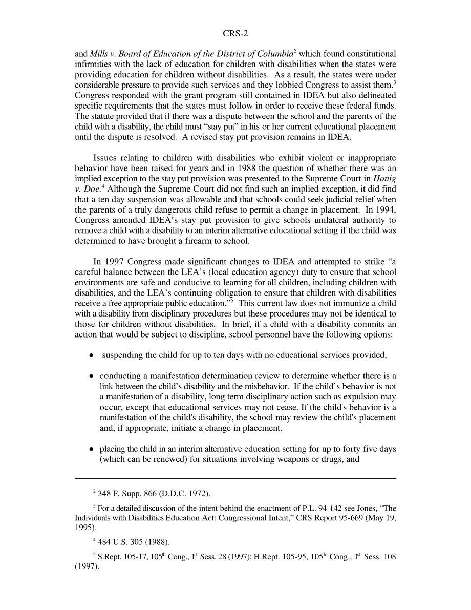 [19990820]RS20309_《残疾人教育法》：众议院和参议院对少年司法立法的修正案.pdf_第2页