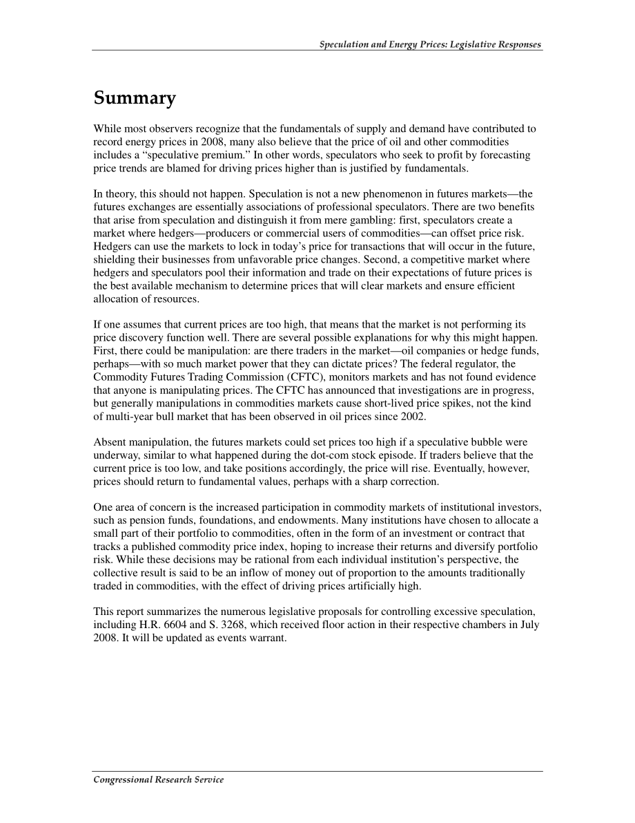 [20080806]RL34555_投机和能源价格：立法回应.pdf_第2页
