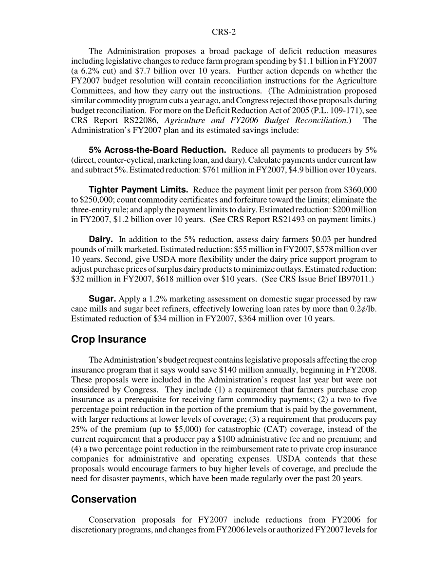 [20060216]RS22382_美国农业部（USDA）2007财年预算申请.pdf_第2页
