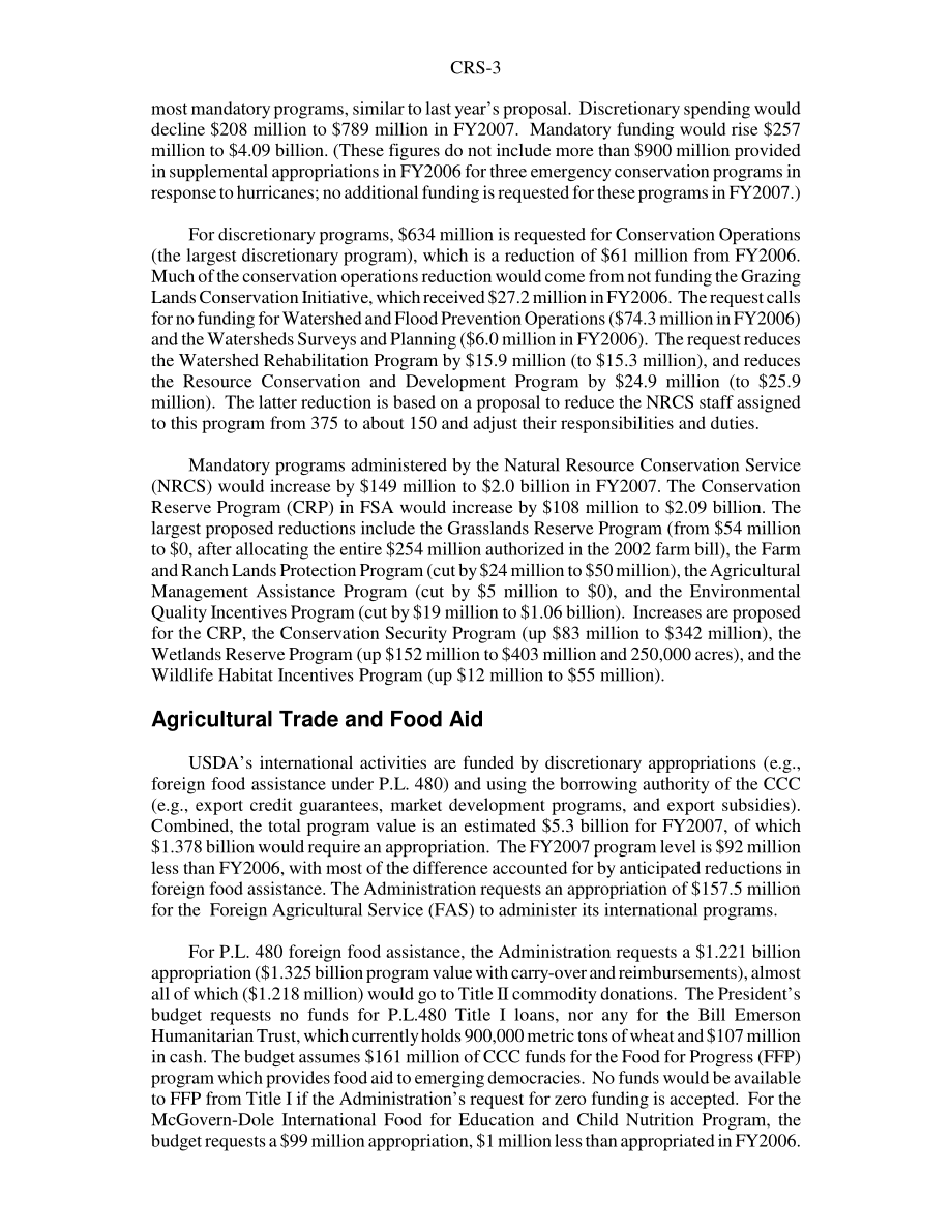 [20060216]RS22382_美国农业部（USDA）2007财年预算申请.pdf_第3页