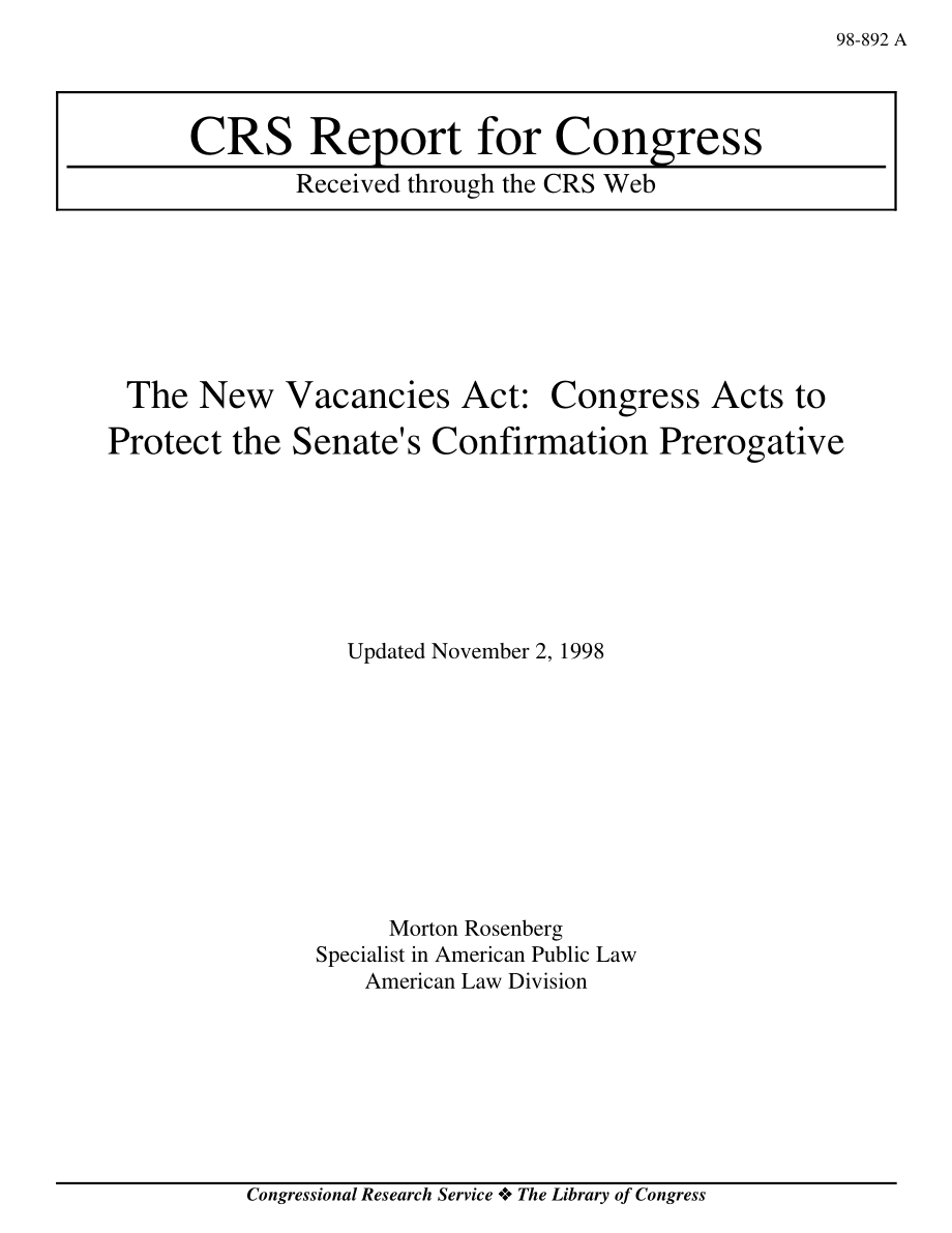 [19981102]98-892A_新的空缺法案：国会采取行动保护参议院的确认特权.pdf_第1页