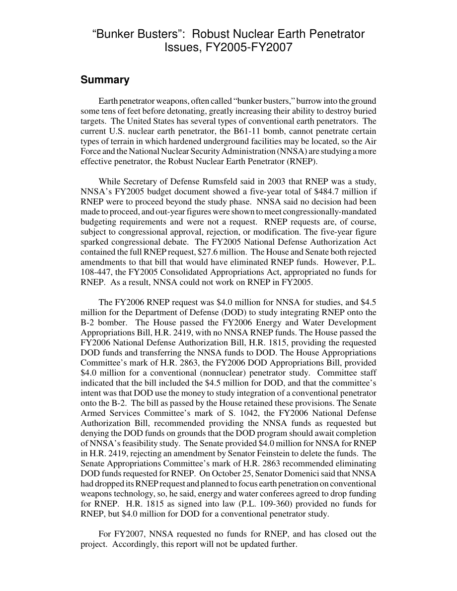 [20060221]RL32347_“地堡杀手”：2005财年至2007财年的可靠核钻地弹问题.pdf_第2页