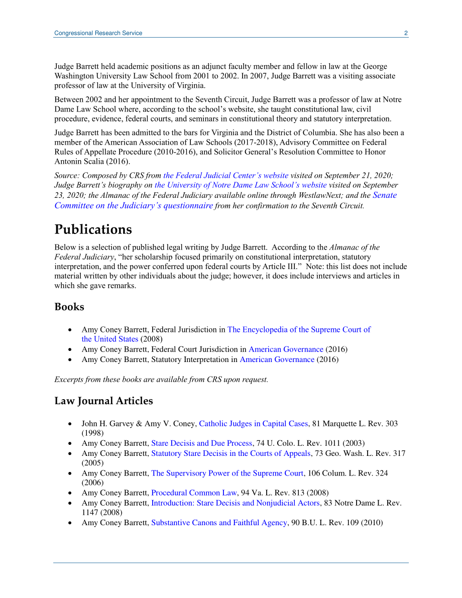 [20200928]LSB10539_艾米·科尼·巴雷特法官：选定的主要材料.pdf_第2页