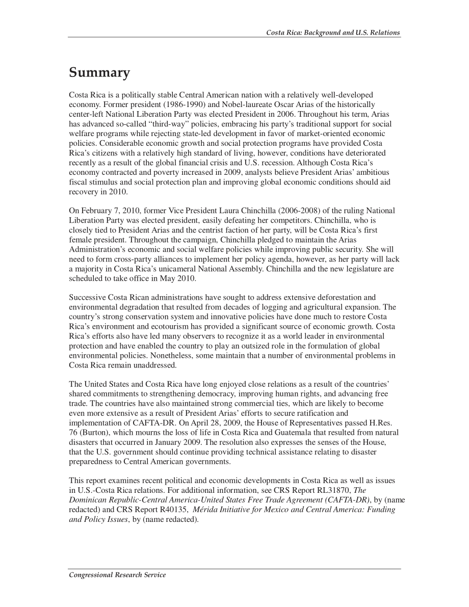[20100222]R40593_哥斯达黎加：背景和美国关系.pdf_第2页