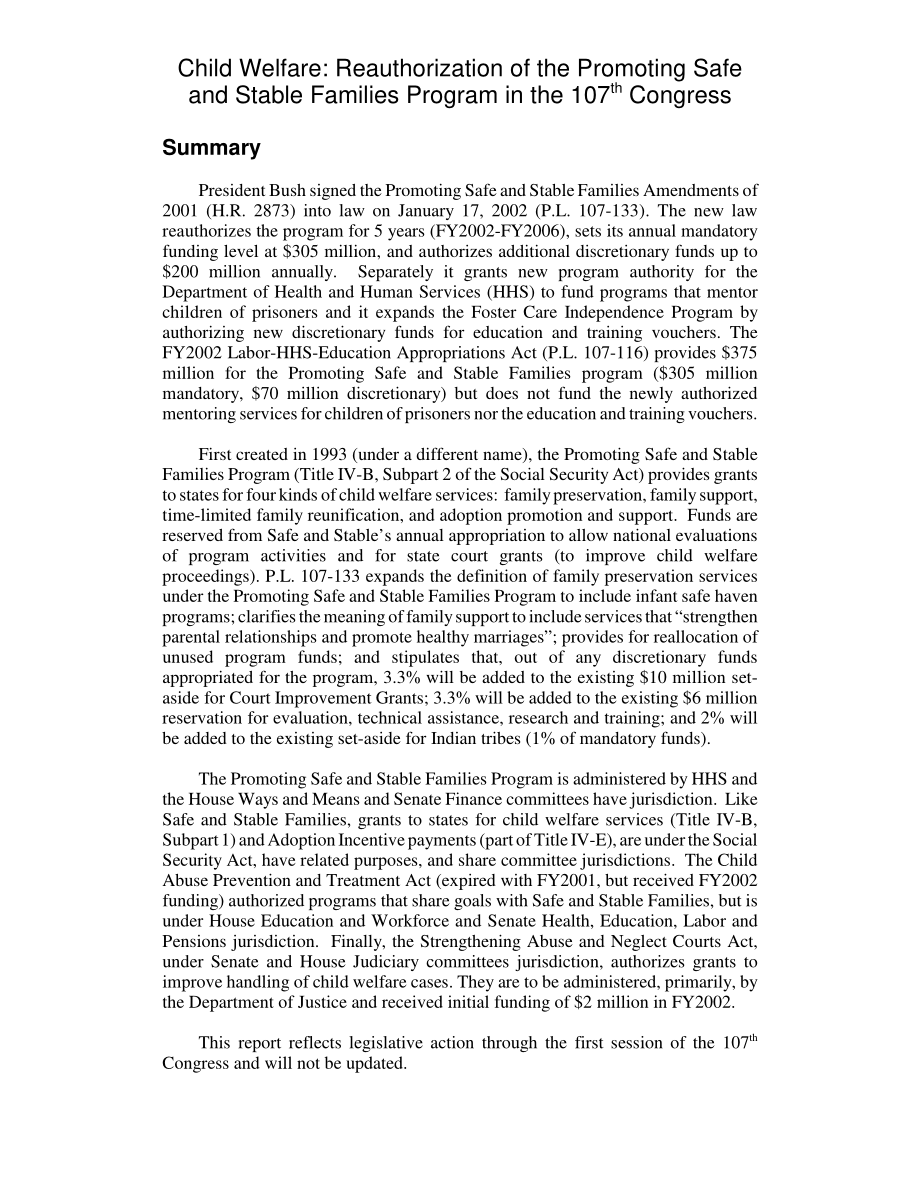 [20020124]RL30894_儿童福利：第107届国会对促进安全稳定家庭计划的重新授权.pdf_第2页