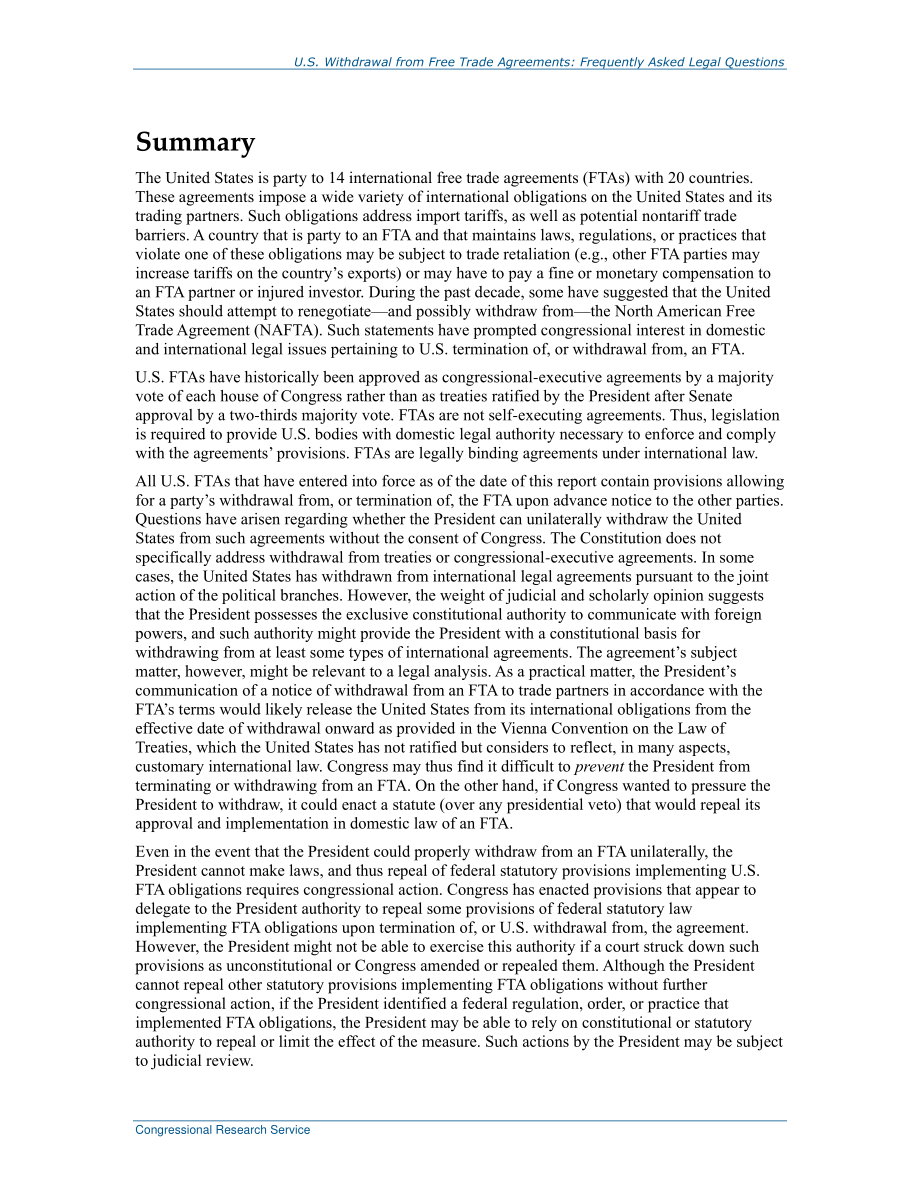 [20160907]R44630_美国退出自由贸易协定：常见法律问题.pdf_第2页