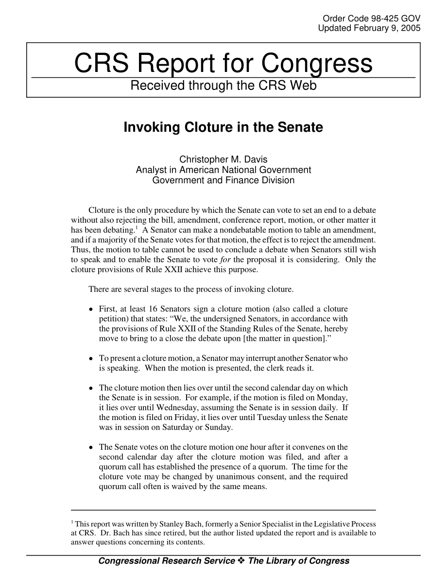 [20050209]98-425GOV_在参议院援引Cloture.pdf_第1页