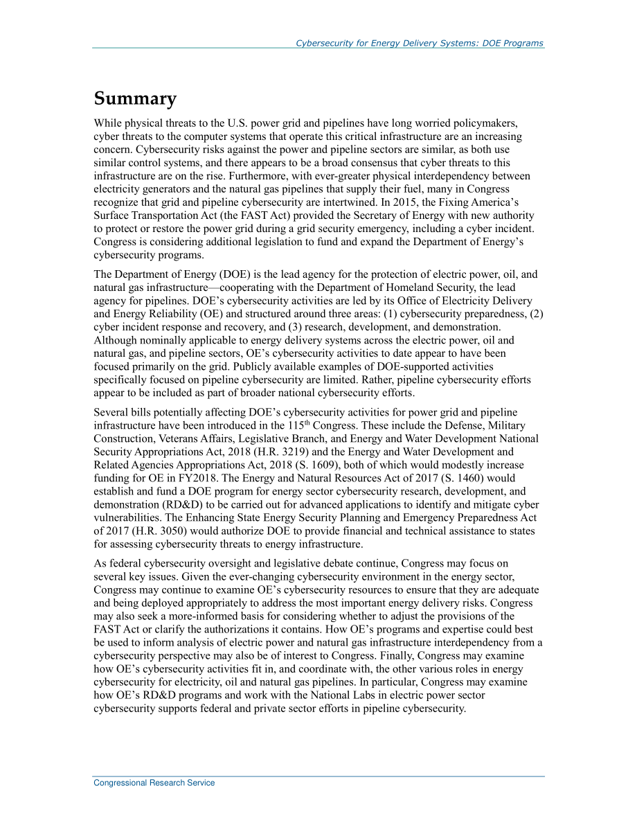 [20170828]R44939_能源输送系统的网络安全：DOE计划.pdf_第2页