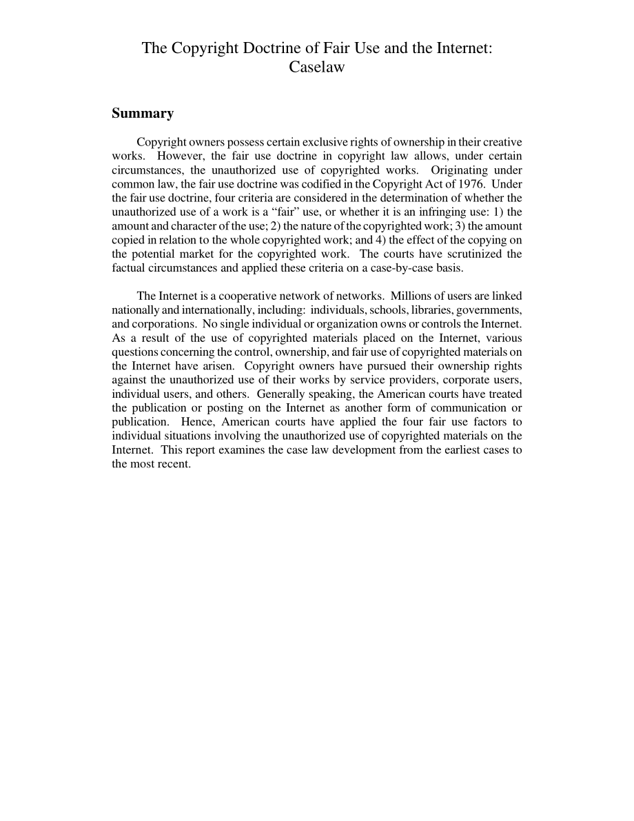 [20000330]RL30495_合理使用和互联网的版权原则：判例法.pdf_第3页