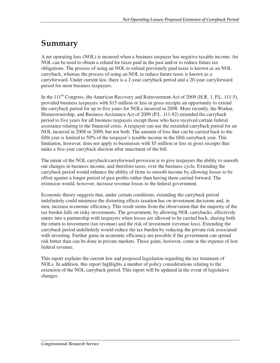 [20091113]RL34535_净营业损失：建议延长结转期.pdf_第2页