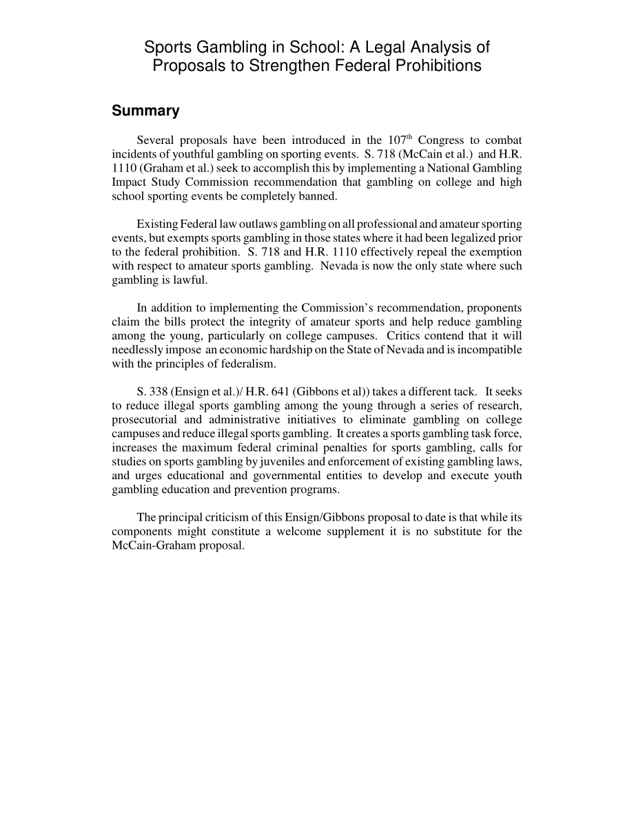[20020731]RL30954_学校体育赌博：加强联邦禁令提案的法律分析.pdf_第2页
