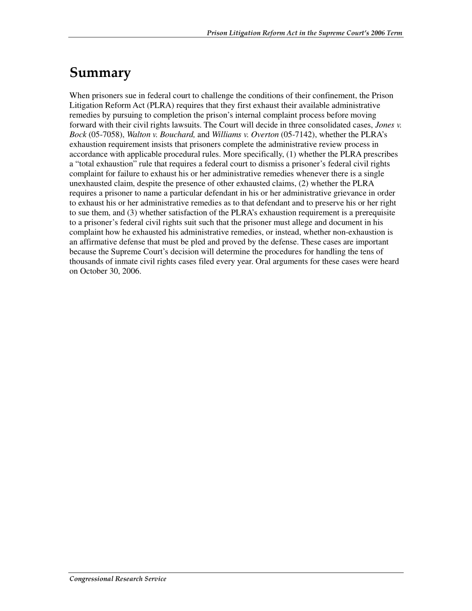 [20061128]RS22539_2006年最高法院任期内的《监狱诉讼改革法案》.pdf_第2页