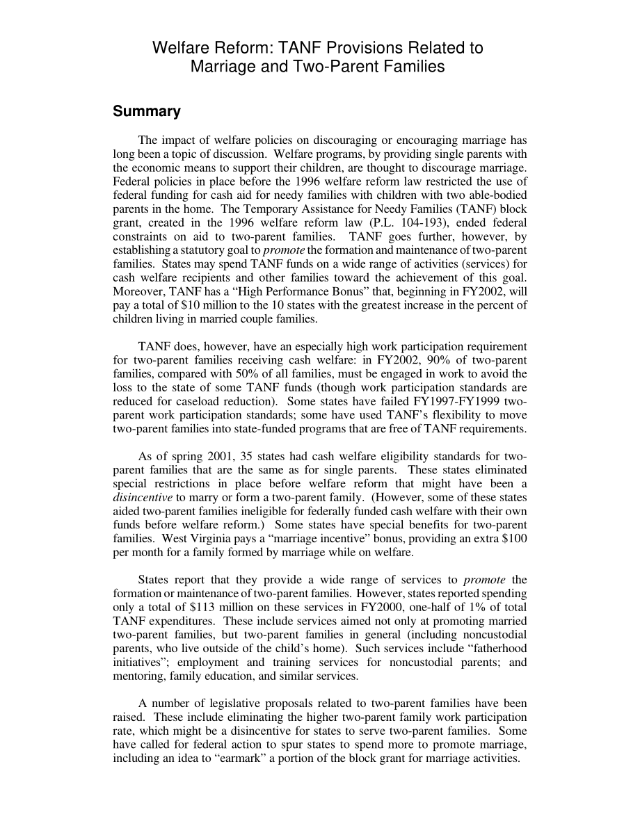 [20011030]RL31170_福利改革：TANF关于婚姻和双亲家庭的规定.pdf_第2页