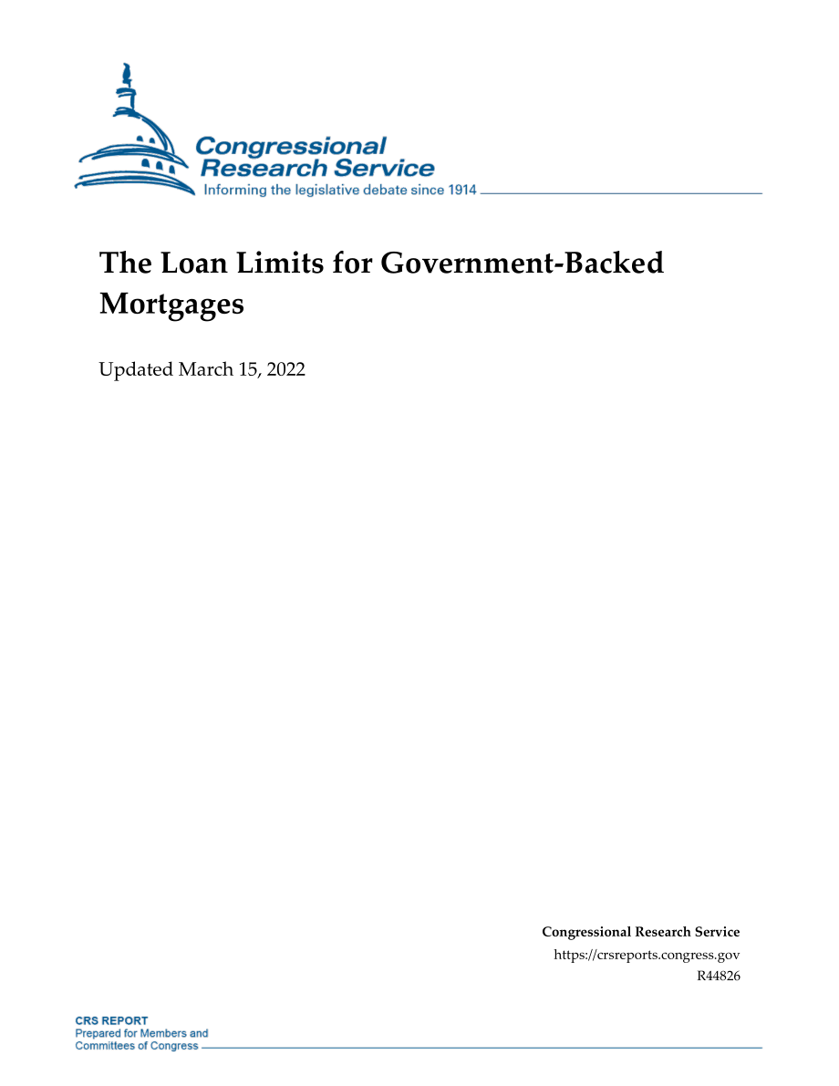 [20220315]R44826_政府支持抵押贷款的贷款限额.pdf_第1页