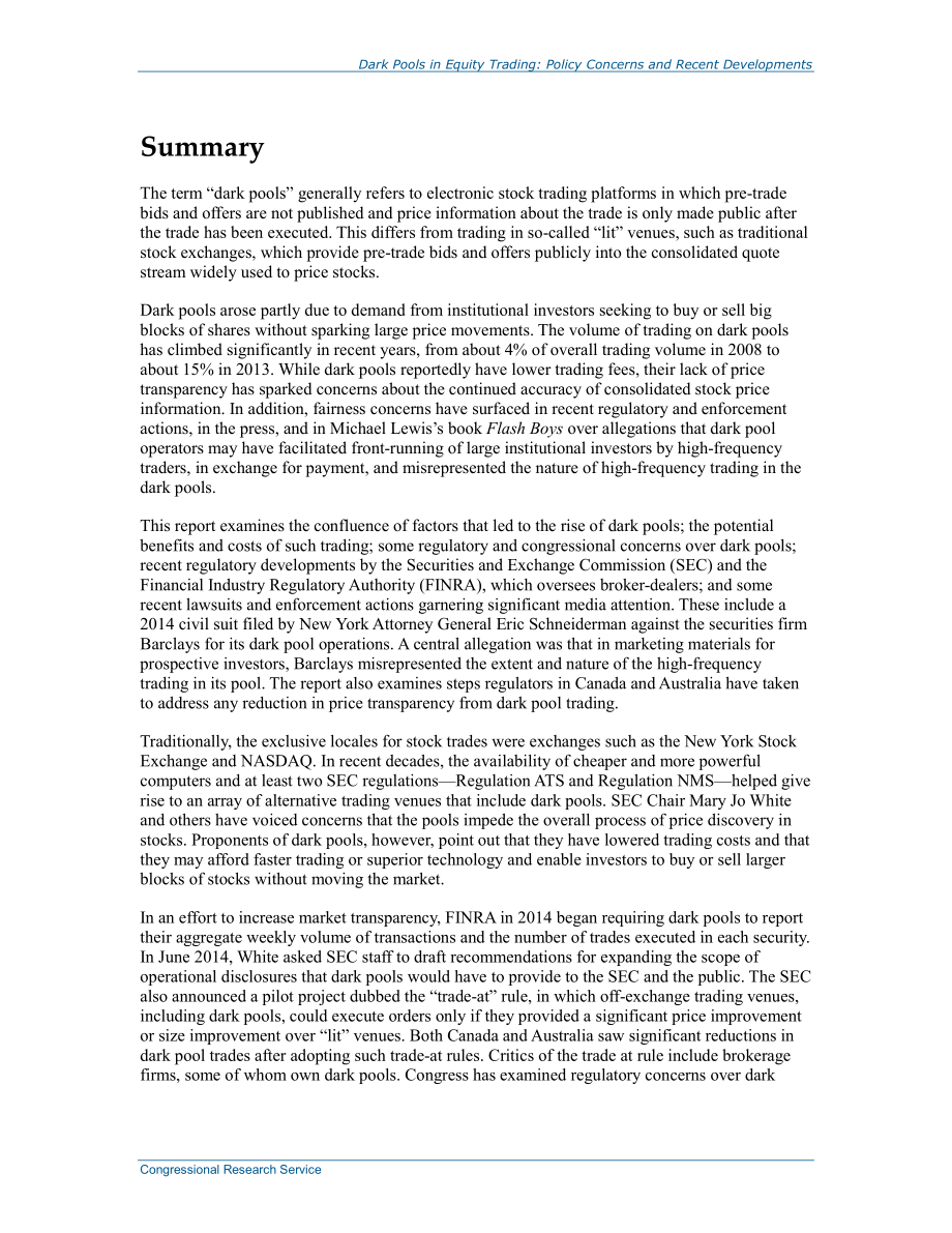 [20140926]R43739_股权交易中的暗池：政策关切和最新发展.pdf_第2页