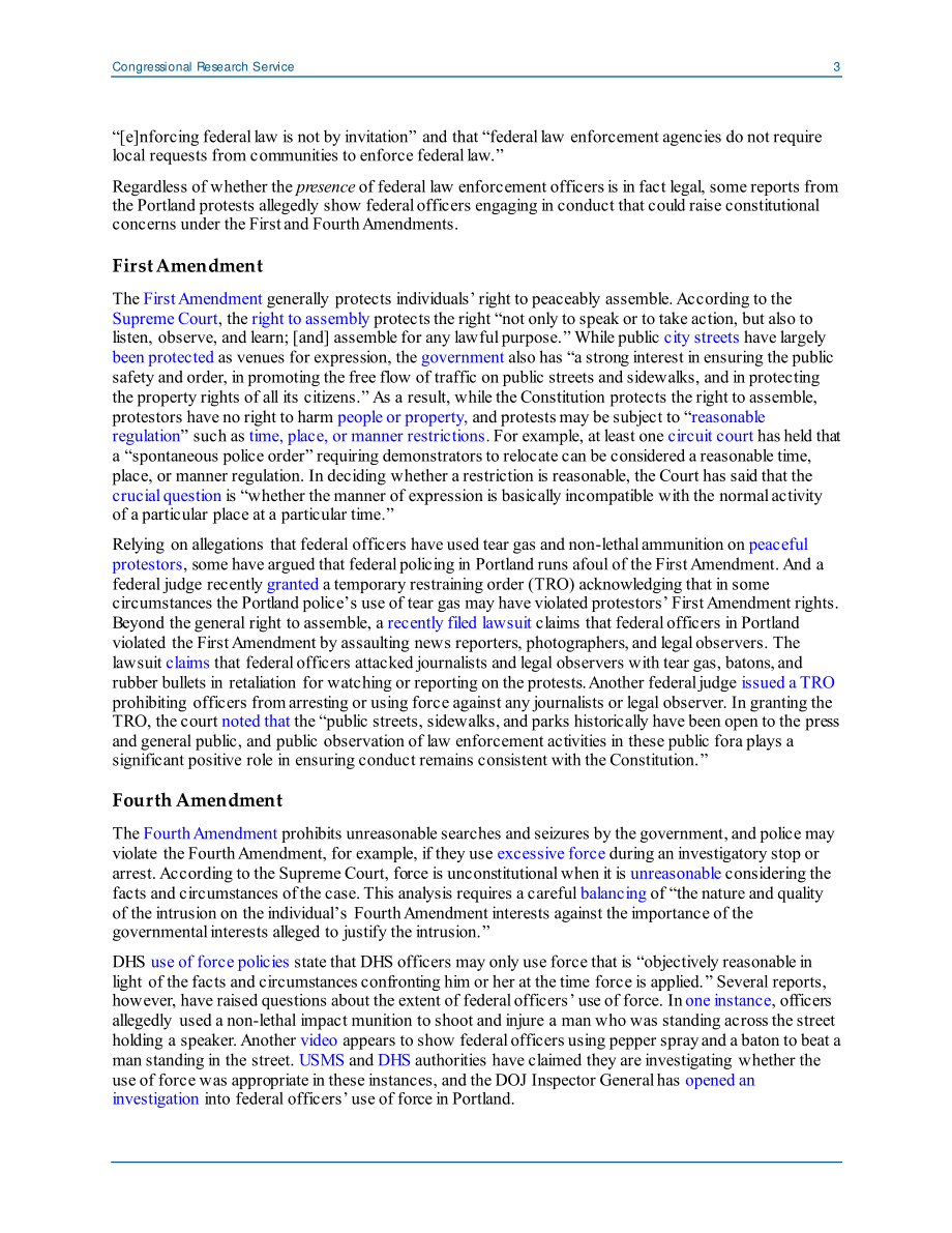 [20200731]LSB10529_联邦执法和波特兰抗议：法律考虑因素.pdf_第3页