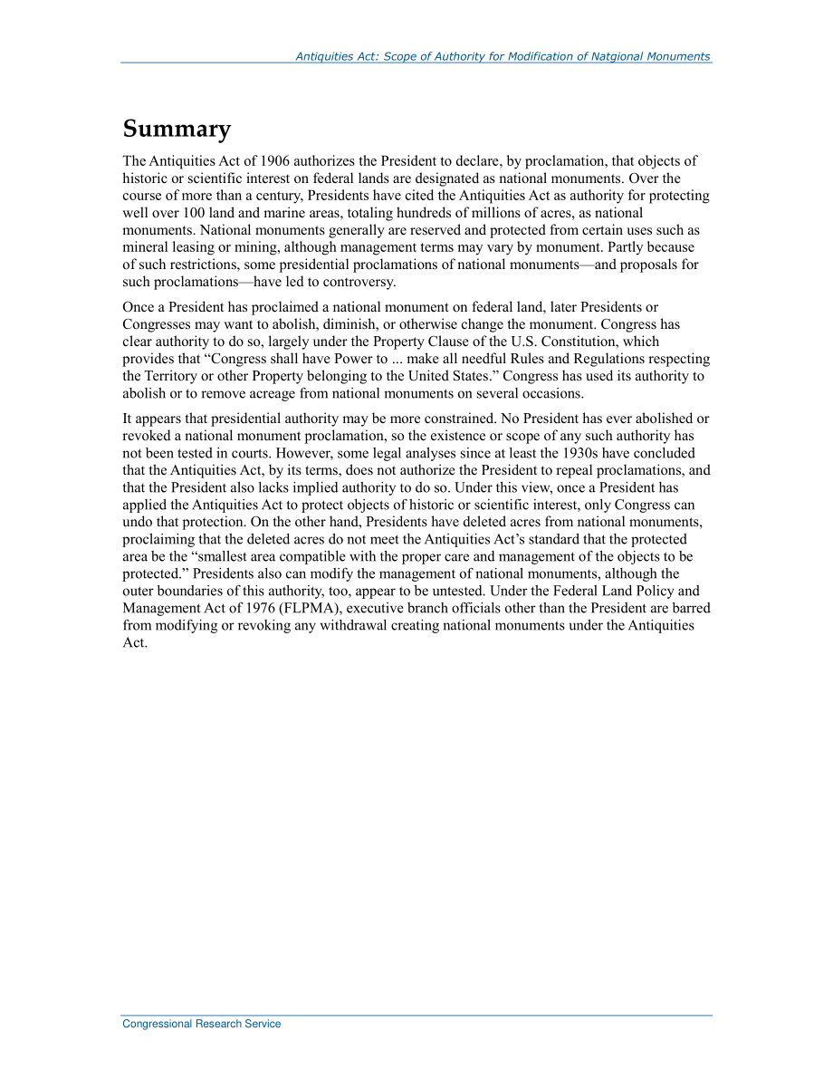 [20161114]R44687_文物法：修改国家纪念碑的授权范围.pdf_第2页