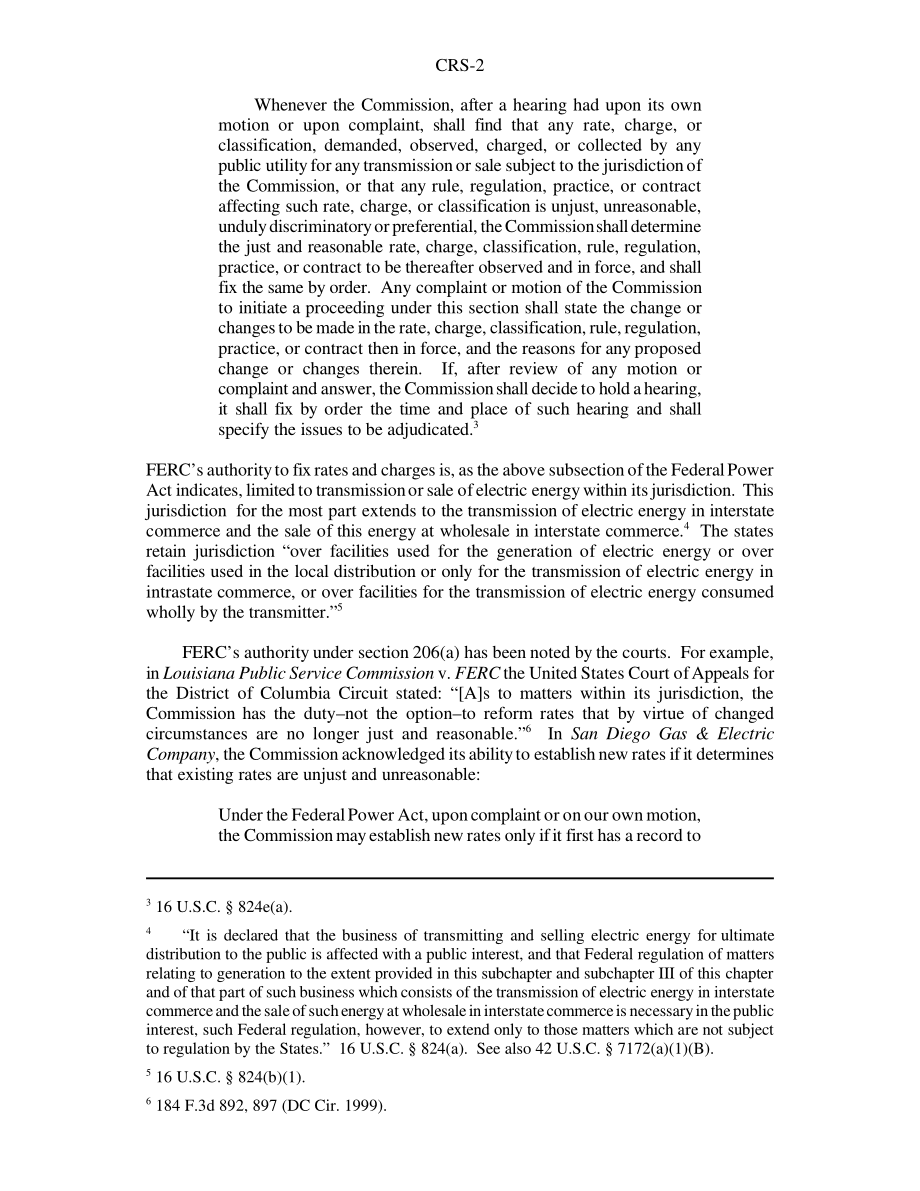 [20010109]RS20774_联邦能源管理委员会确定电价和费用并要求公用事业公司支付退款的权力.pdf_第2页