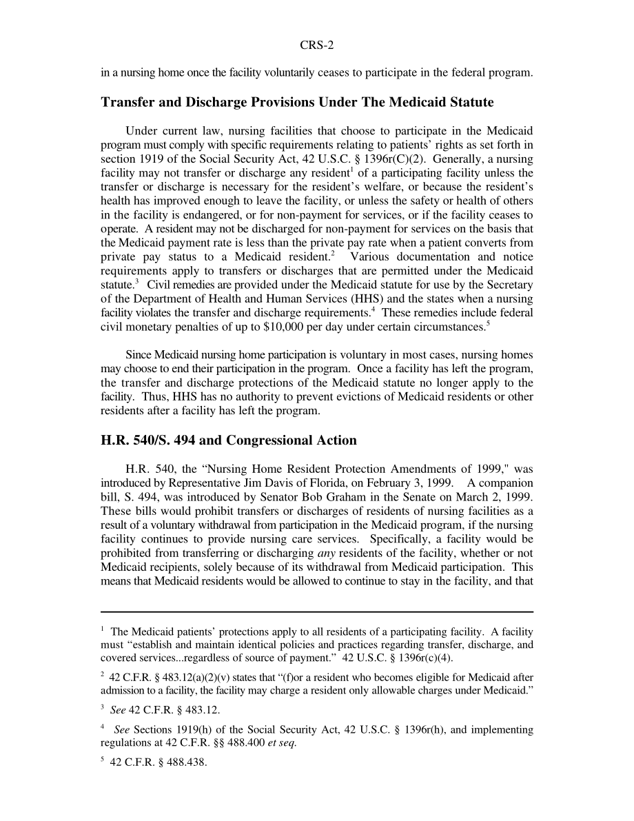 [19990329]RS20118_自愿退出医疗补助计划后养老院驱逐医疗补助患者：当前的问题和国会的反应.pdf_第2页