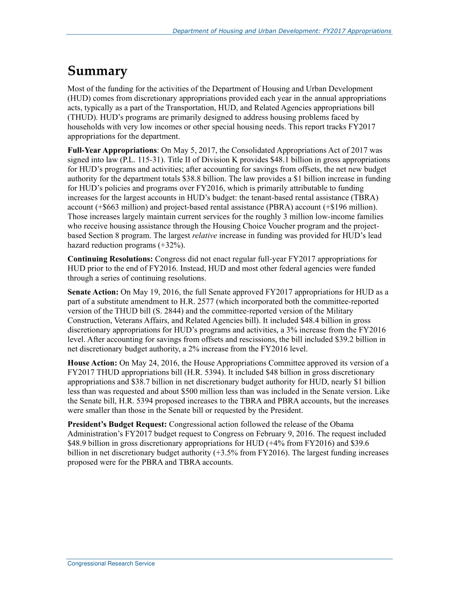 [20170623]R44495_住房和城市发展部（HUD）：2017财年拨款.pdf_第2页