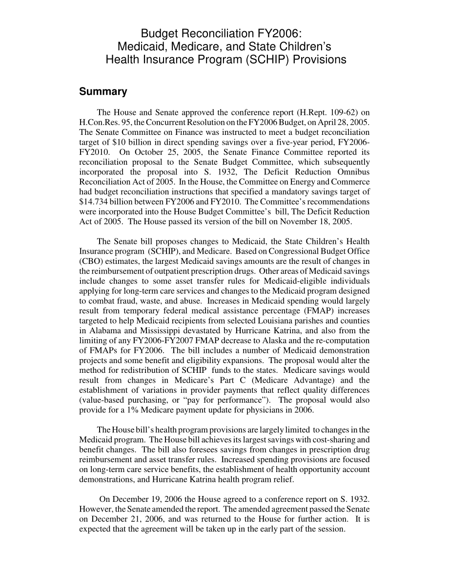 [20060126]RL33131_2006财年预算调整：医疗补助、医疗保险和州儿童健康保险计划（SCHIP）规定.pdf_第2页