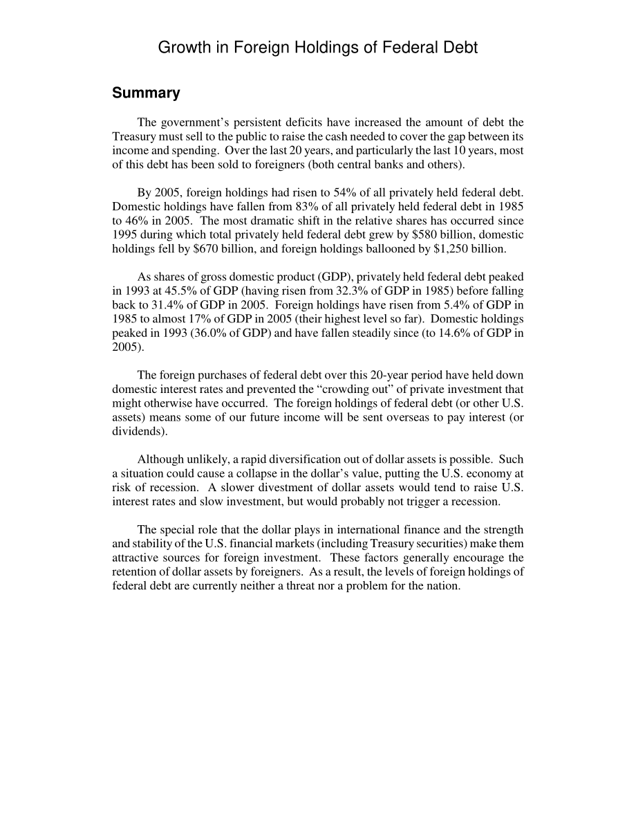[20061113]RL33723_外国持有联邦债务的增长.pdf_第2页