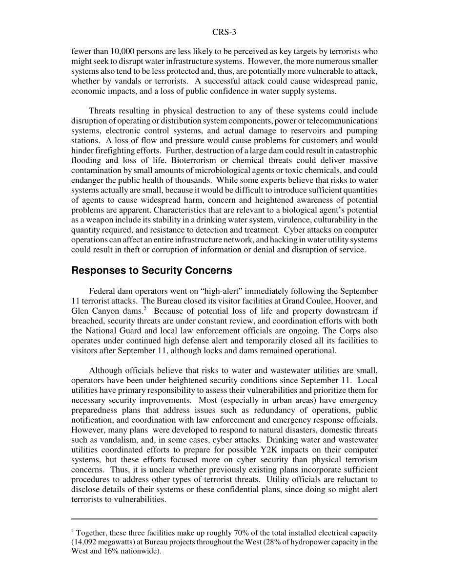 [20030521]RS21026_水基础设施部门面临的恐怖主义和安全问题.pdf_第3页