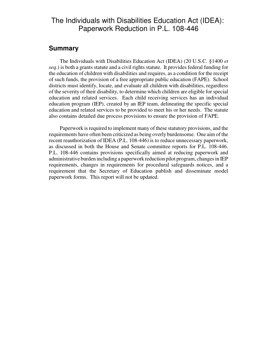 [20050524]RL32931_《残疾人教育法》（IDEA）：P.L.的文书工作减少108-446.pdf_第2页