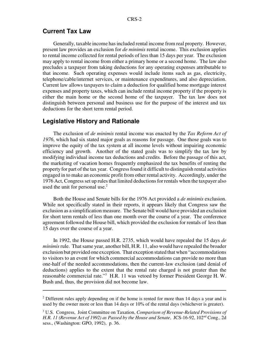 [20060426]RS22052_短期住宅租金的税务处理：改革方案.pdf_第2页