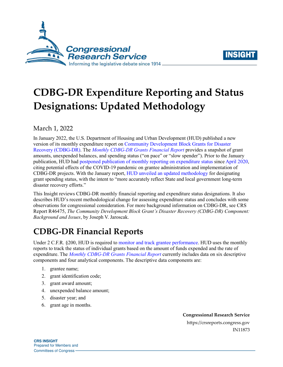 [20220301]IN11873_CDBG-DR支出报告和状态指定：更新的方法.pdf_第1页