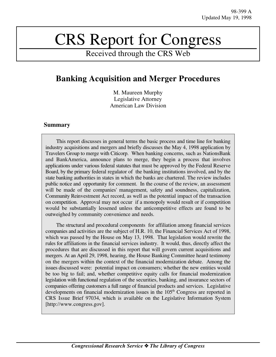 [19980519]98-399A_银行收购和合并程序.pdf_第1页