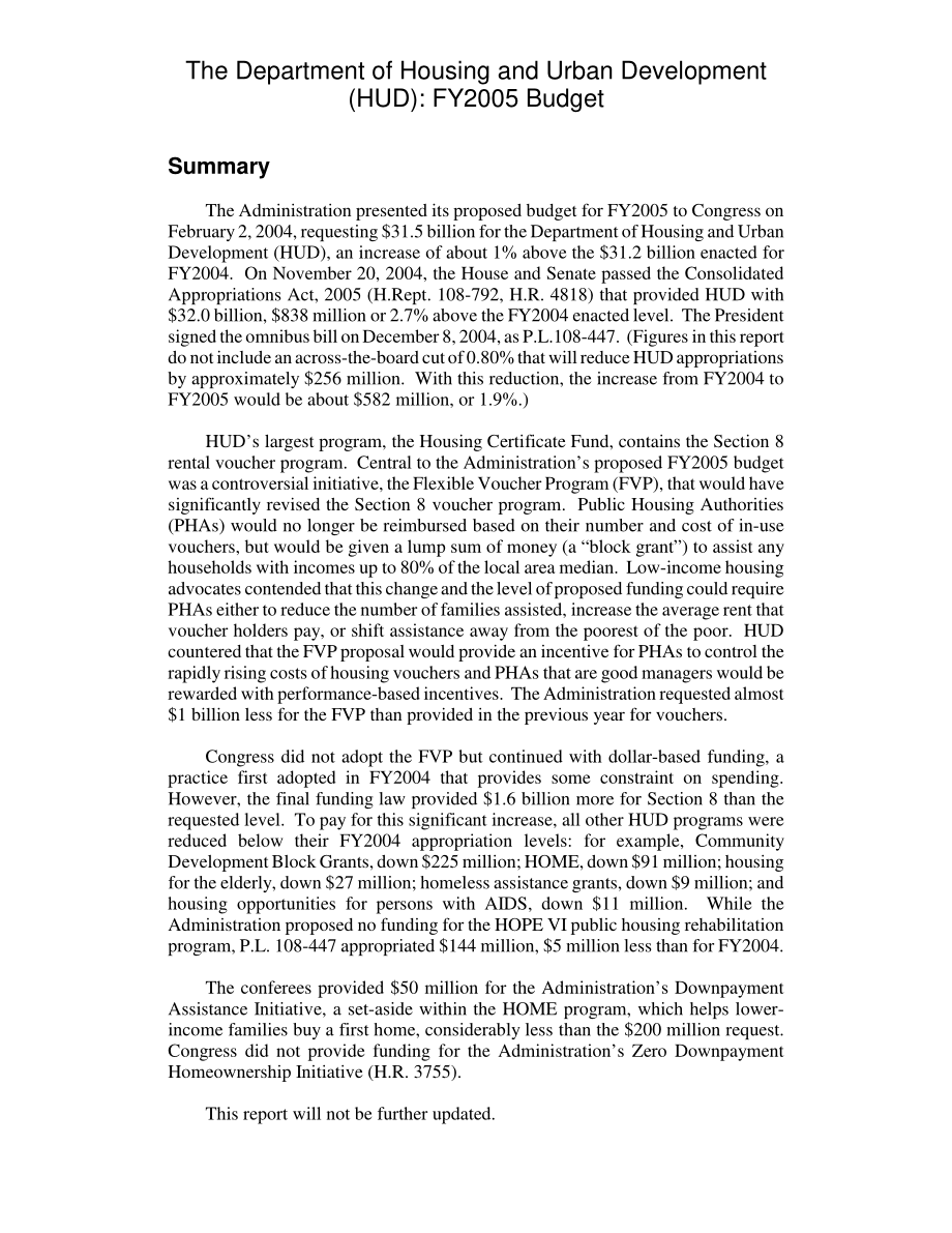 [20041228]RL32443_住房和城市发展部（HUD）：2005财年预算.pdf_第2页