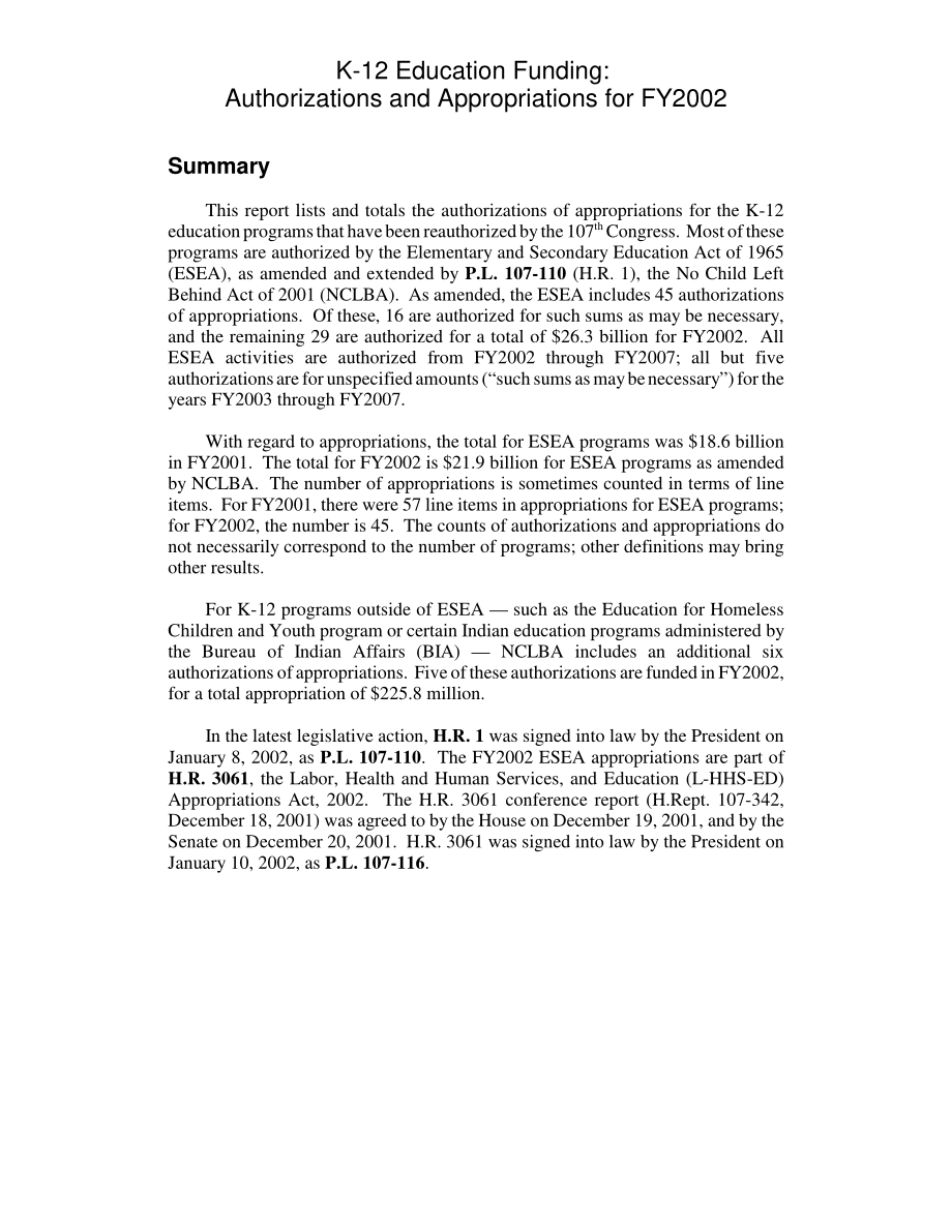 [20030115]RL31244_K-12教育资金：2002财年的授权和拨款.pdf_第2页