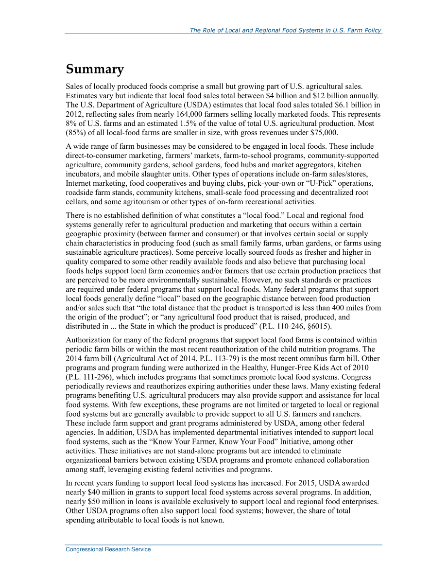 [20160218]R44390_地方和区域粮食系统在美国农业政策中的作用 .pdf_第2页