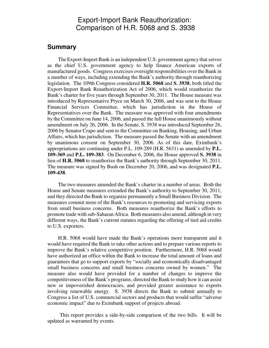 [20070124]RL33735_进出口银行重新授权：H.R.的比较5068和第3938条.pdf_第2页