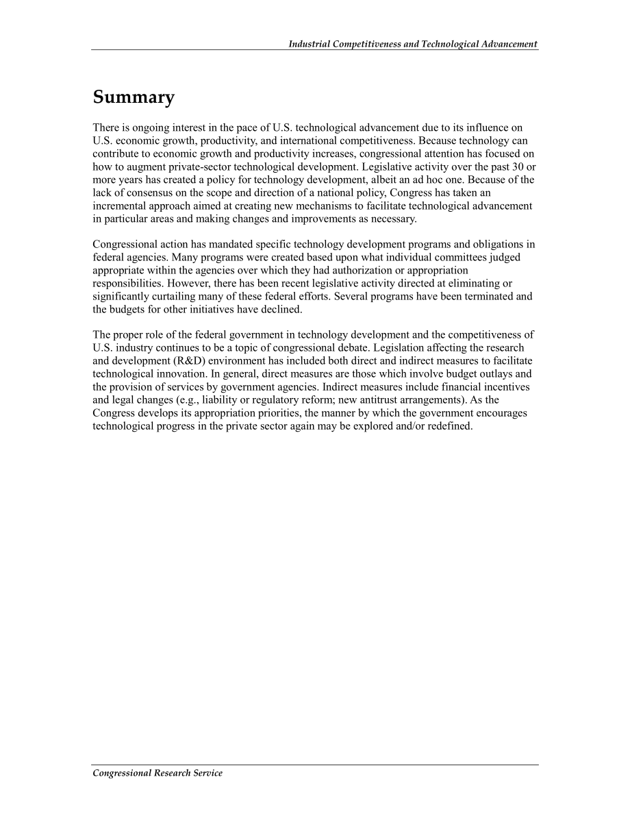 [20121203]RL33528_产业竞争力和技术进步：关于政府政策的辩论.pdf_第2页