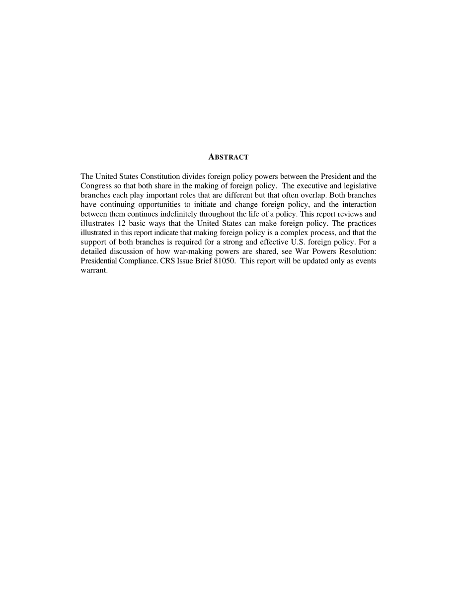 [19990601]RL30193_总统和国会的外交政策角色.pdf_第2页