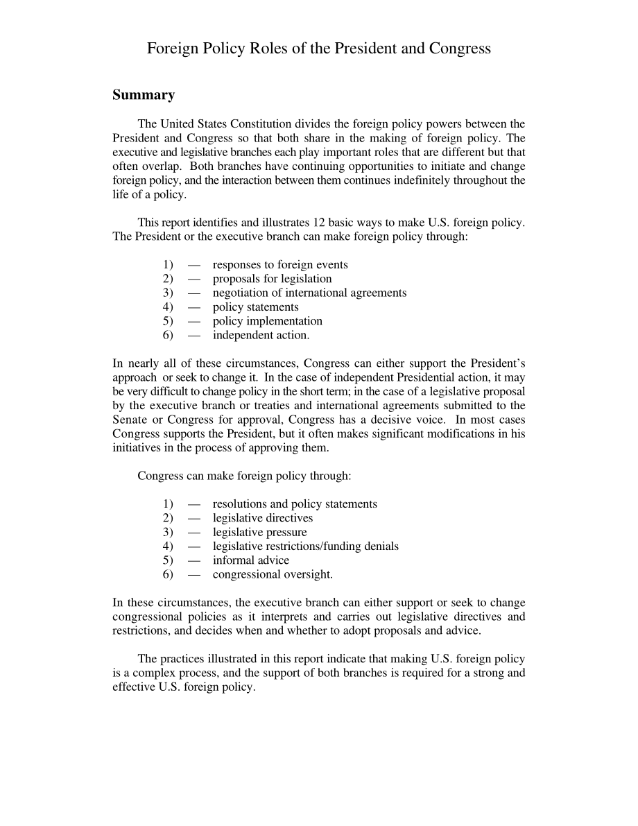 [19990601]RL30193_总统和国会的外交政策角色.pdf_第3页