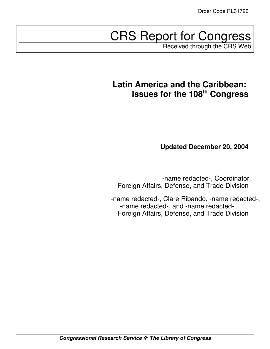 [20041220]RL31726_拉丁美洲和加勒比：第108届大会议题.pdf_第1页