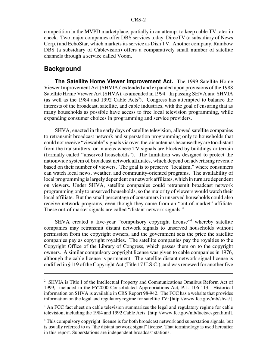 [20050105]RS21768_卫星电视：卫星家庭观众改善法案（SHVIA）的重新授权——背景和关键问题.pdf_第2页