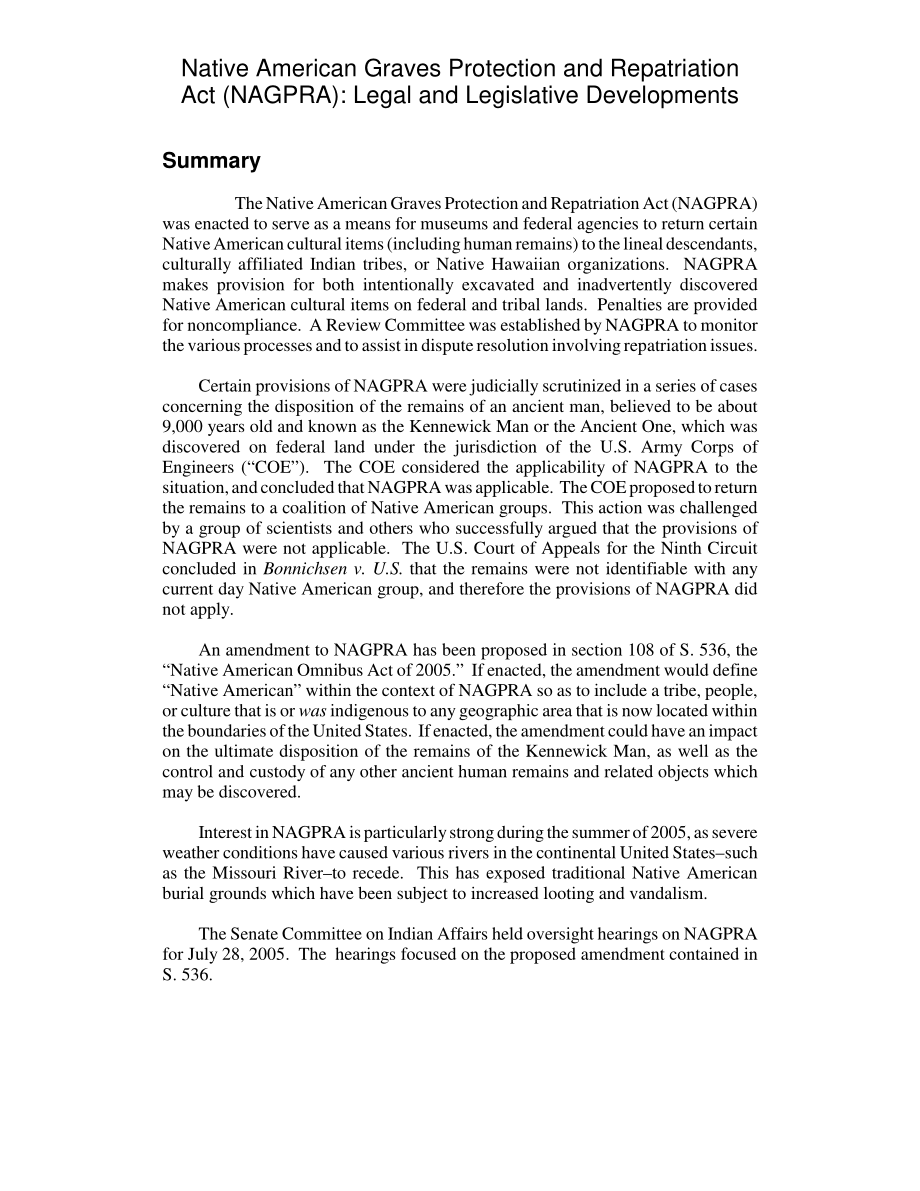 [20050810]RL33031_《美洲原住民坟墓保护和遣返法案》（NAGPRA）：法律和立法发展.pdf_第2页
