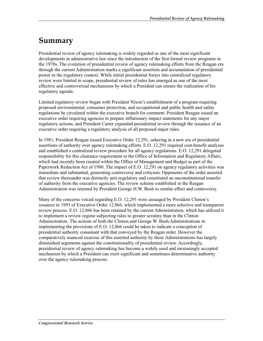 [20050405]RL32855_总统对机构规则制定的审查.pdf_第2页