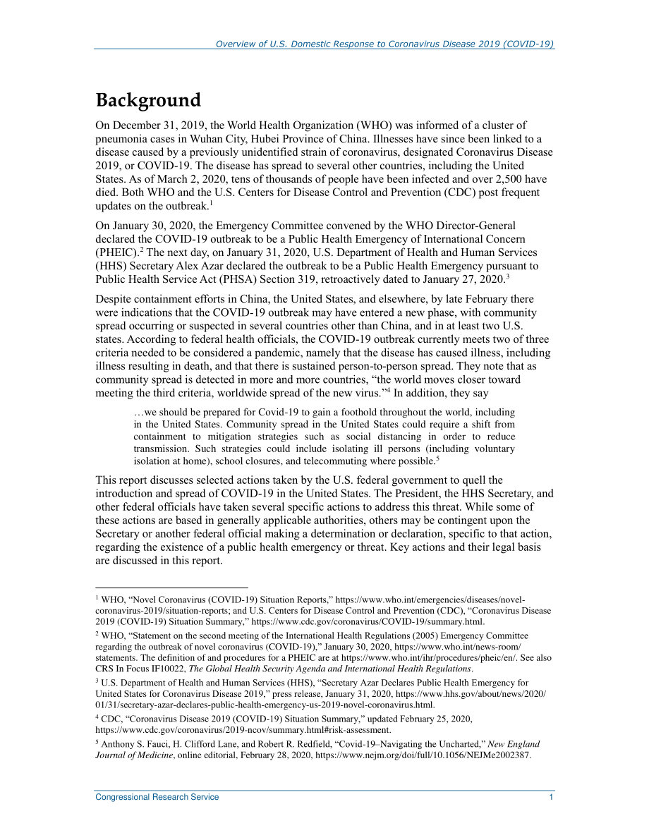 [20200302]R46219_2019年美国国内对冠状病毒病（COVID-19）的反应概述.pdf_第3页